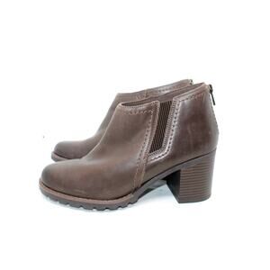 Clarks Womens Dark Brown Leda Step Ankle Boots sz 9M